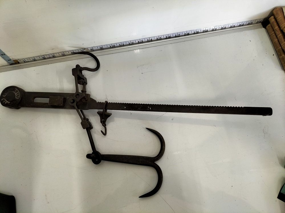 Lot 176 – W & T Avery Ltd Antique Cast Iron Steelyard Scale