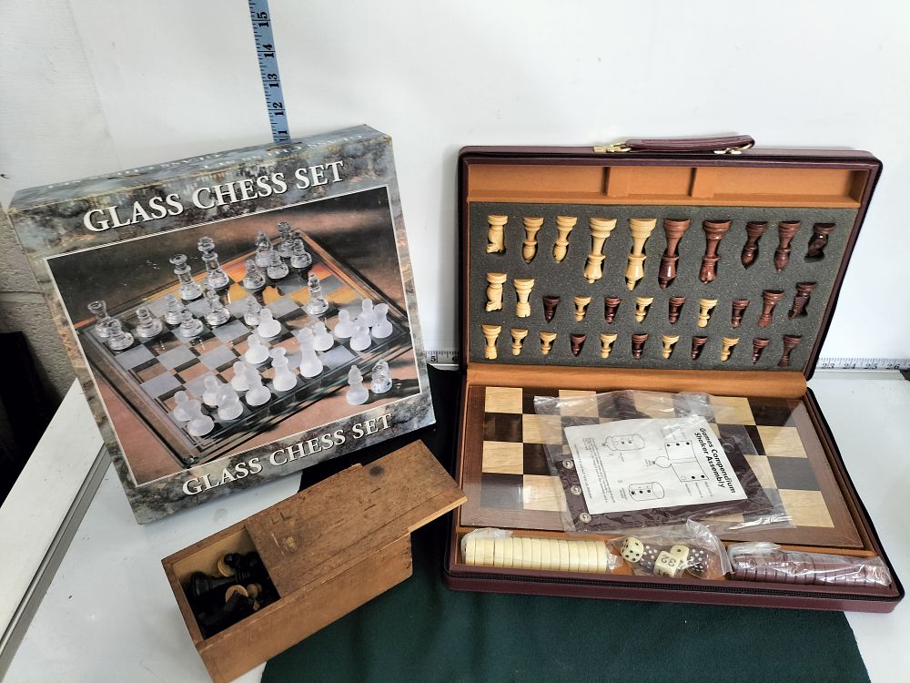 Lot 188 – A Collection of Chess and Games Sets including a Chad Valley Games Compendium