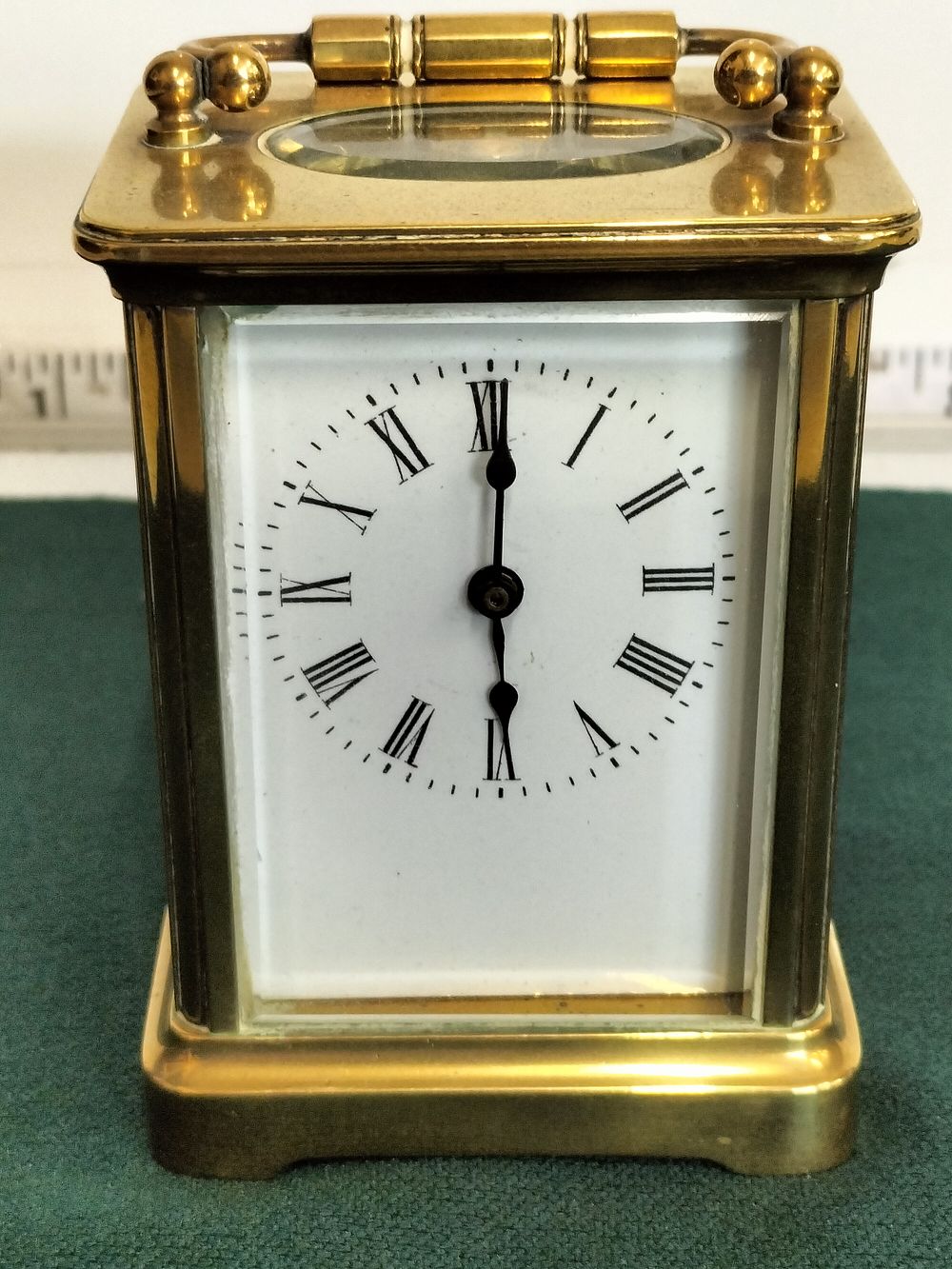 Lot 197 – A French Brass Corniche Carriage Clock with Lion Mark Attributed to Duverdrey and Bloquel
