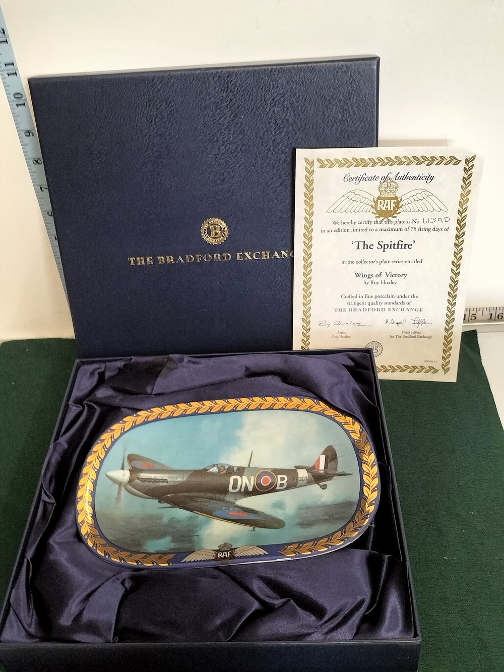 Lot 199 – A Bradford Exchange Wings of Victory Series Porcelain Collector Plate The Spitfire by Roy Huxley