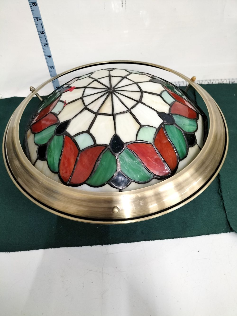 Lot 289 – A Tiffany-style leaded glass dome ceiling light shade