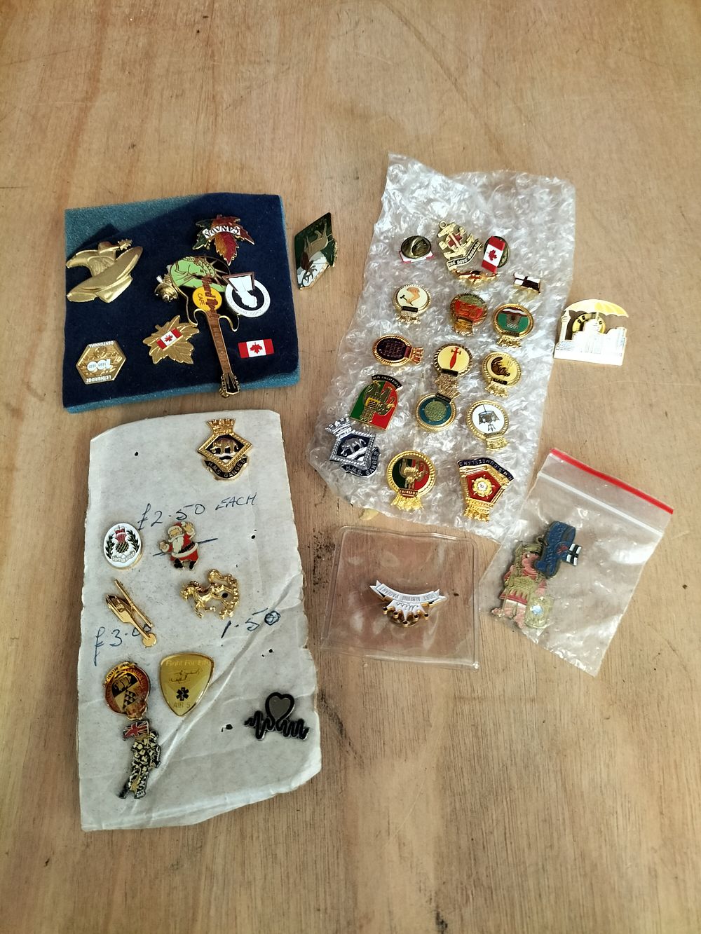 Lot 168 – A Collection of Vintage Enamel and Metal Commemorative, Naval, and Institutional Lapel Pins and Badges