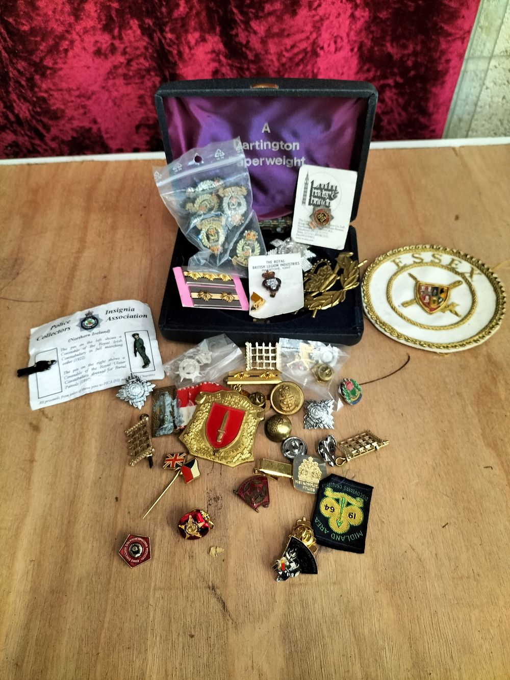 Lot 170 – A Collection of British Military, Police, and Civilian Insignia, Badges, and Ephemera