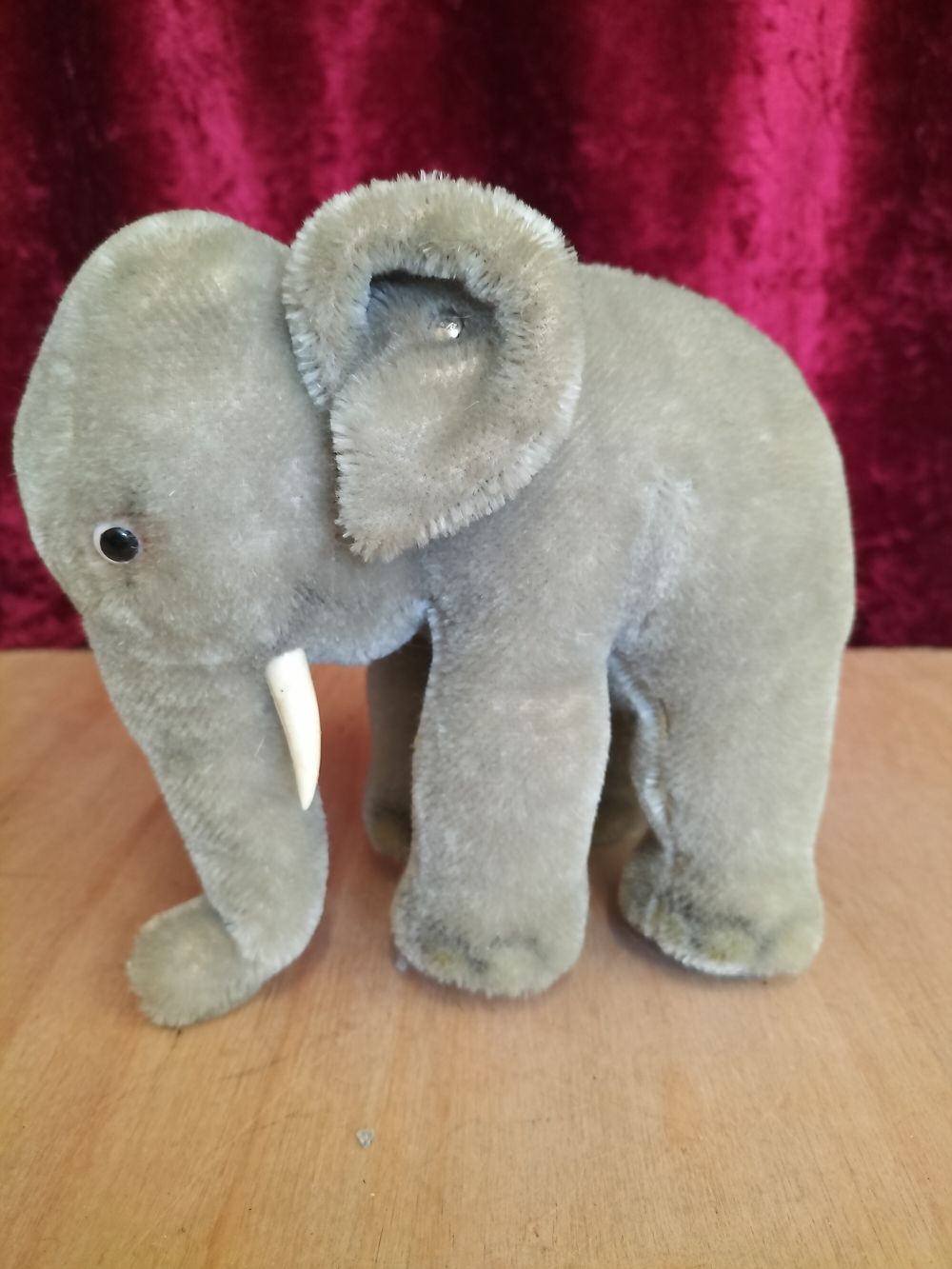Lot 178 – A Vintage Grey Mohair Plush Elephant Toy in the Style of Steiff