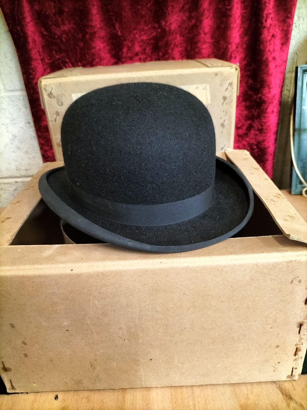 Lot 155 – A Herbert Johnson Black Fur Felt Bowler Hat with Original Delivery Box