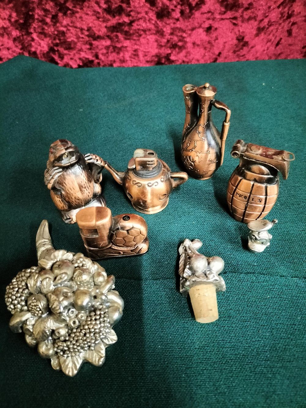 Lot 163 – An Assortment of Vintage Metal Novelty Figural Table Lighters and Barware Accessories