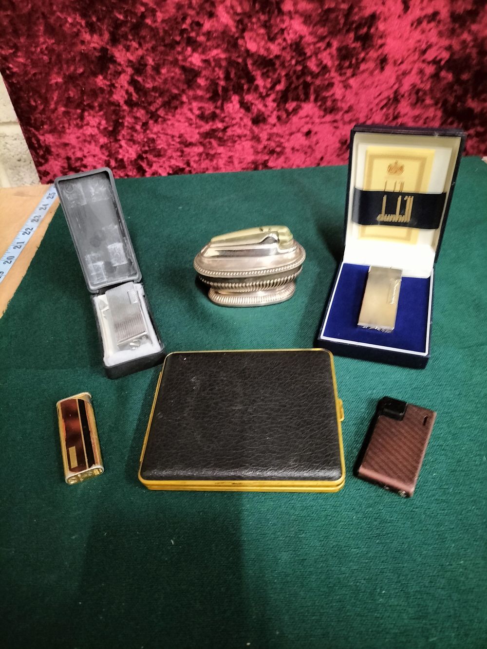 Lot 167 – A Collection of Vintage Smoking Accessories including Dunhill Lighters and a Cigarette Case