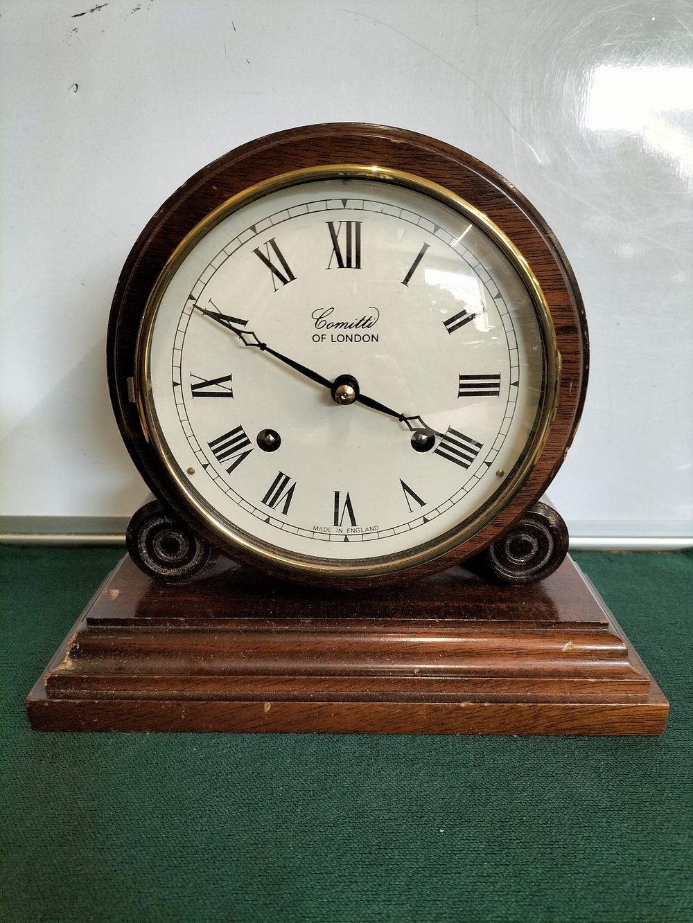 Lot 151 – Comitti of London Regency Style Mahogany Bell Strike Mantel Clock