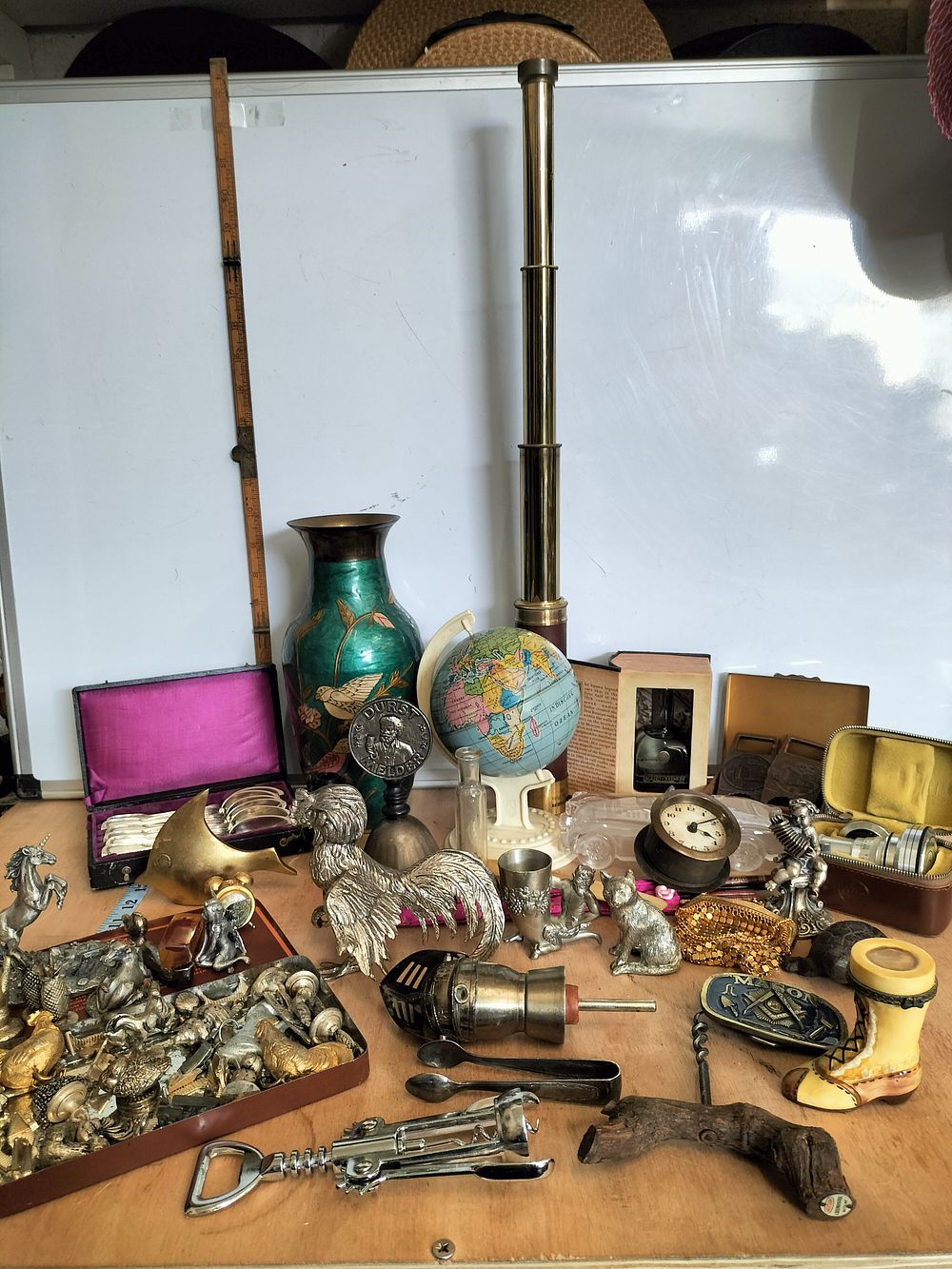 Lot 164 – An Assortment of Antique and Vintage Metalware, Scientific Instruments, and Decorative Collectibles