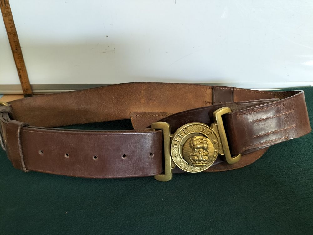 Lot 177 – British Army Officer’s Brown Leather Belt with General Service Pattern Buckle