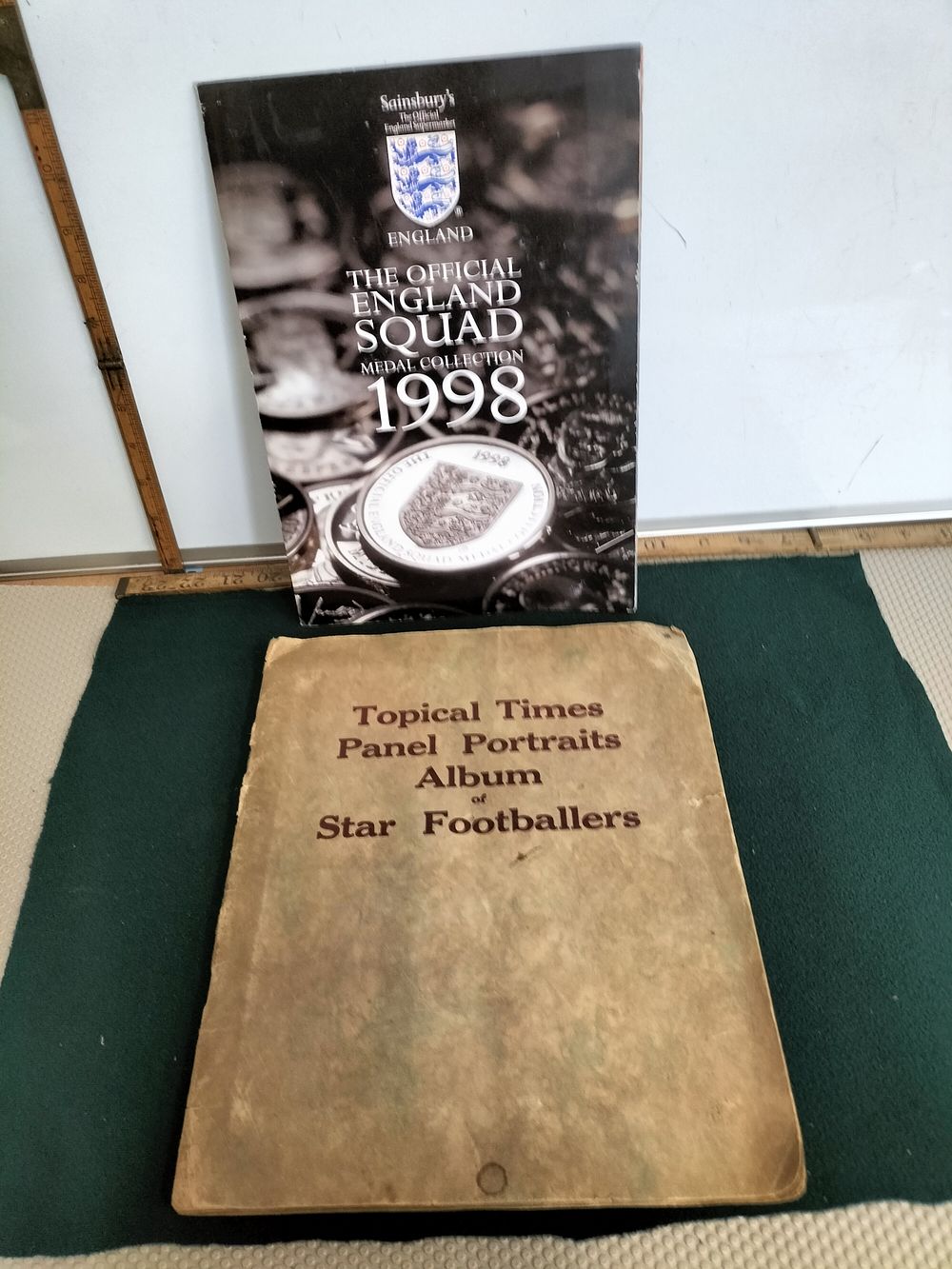 Lot 159 – Two Football Memorabilia Albums comprising Topical Times Panel Portraits and Sainsburys Official England Squad Medal Collection 1998