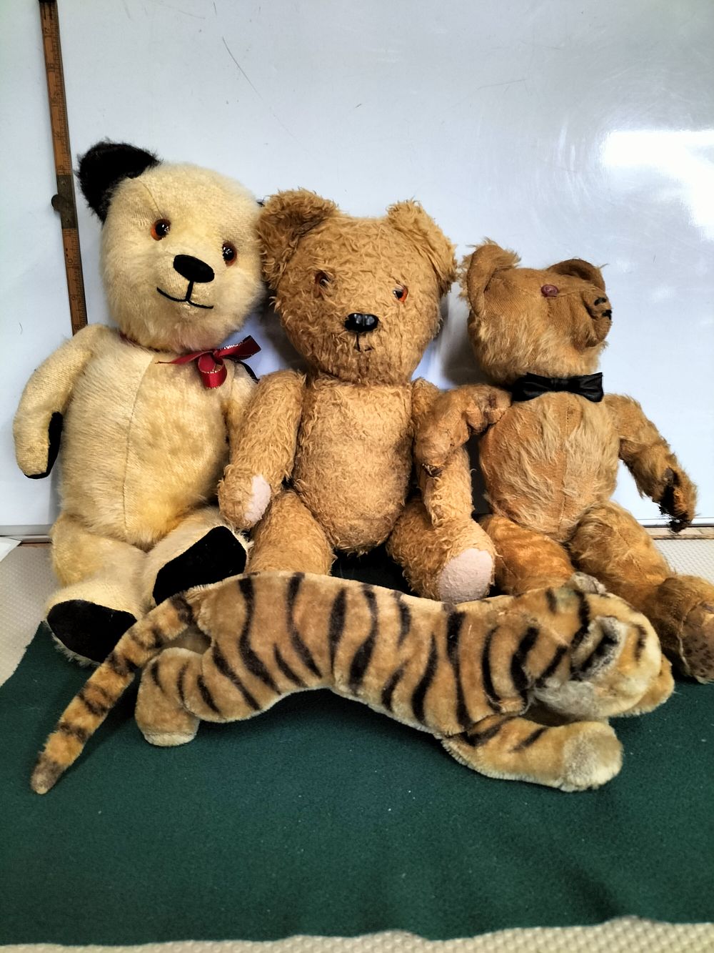 Lot 167 – A Group of Vintage Teddy Bears and a Reclining Tiger Soft Toy