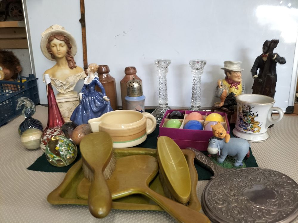 Lot 168 – An Assortment of 20th-century Decorative Ceramics, Glassware, and Dressing Table Items including Clarice Cliff