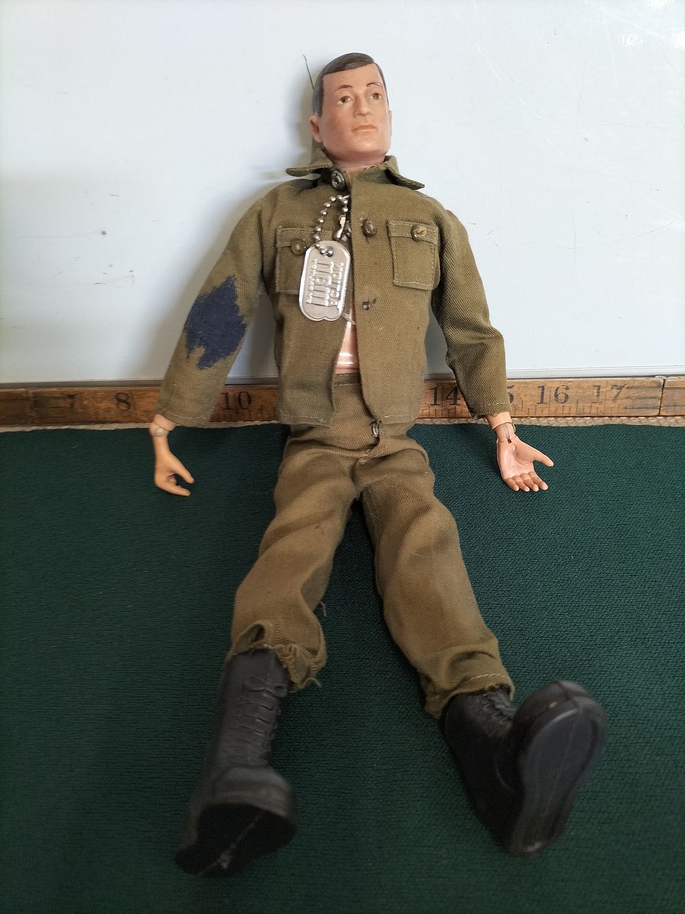 Lot 175 – Vintage Palitoy Action Man Articulated Action Figure in Military Fatigues