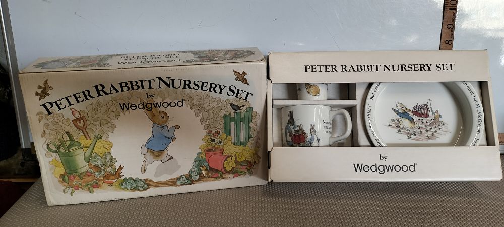 Lot 154 – A Wedgwood Peter Rabbit Three-Piece Nursery Set in Original Box