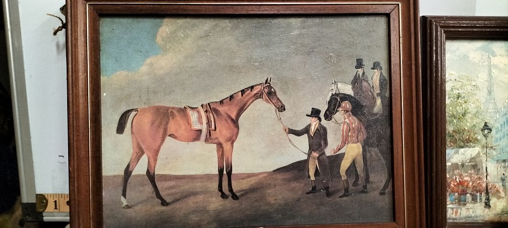 Lot 170 – An Assortment of British Sporting and Historical Items including Equestrian and Continental Oil Paintings and Ephemera