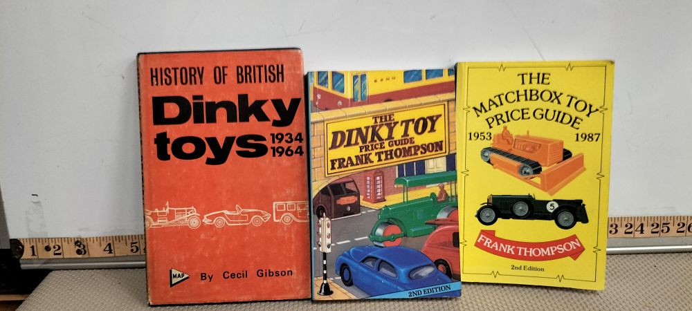 Lot 173 – Gibson, C. and Thompson, F. Three Volumes on Dinky and Matchbox Toys. MAP/Various, 1966-1987.