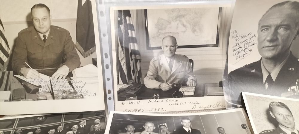 Lot 198 – A Collection of Autographed Military Photographs and Ephemera Relating to Warrant Officer Richard Douro at SHAPE, including Dwight D. Eisenhower and Field Marshal Montgomery