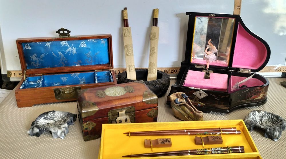Lot 205 – A Collection of Mid-20th Century East Asian Decorative Boxes and Tableware