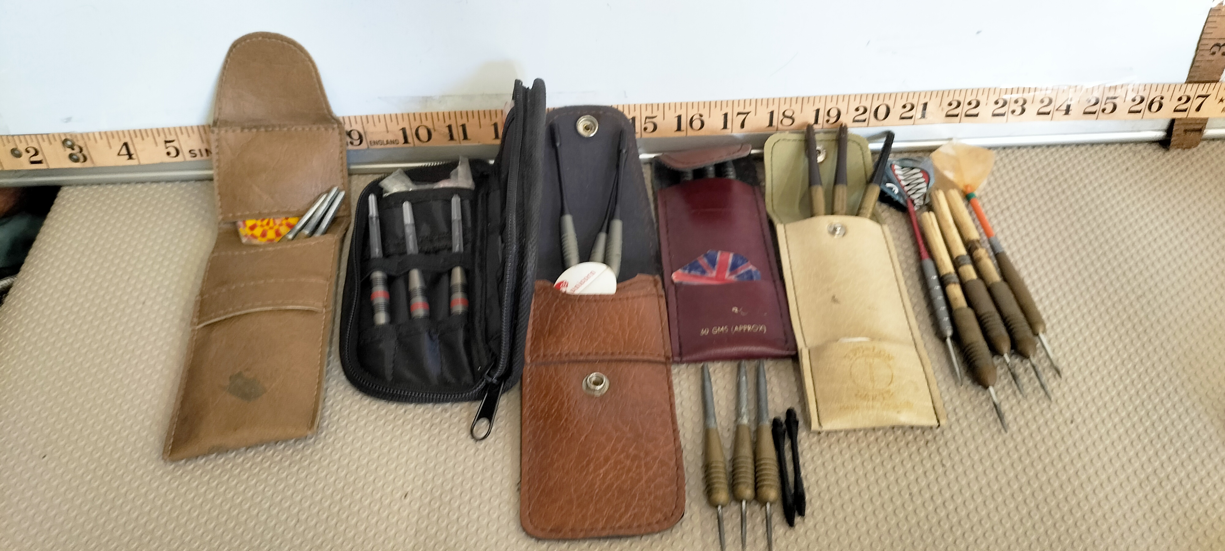 A Collection of Vintage and Professional Darts and Accessories including Bob Anderson and Red Dragon Sets