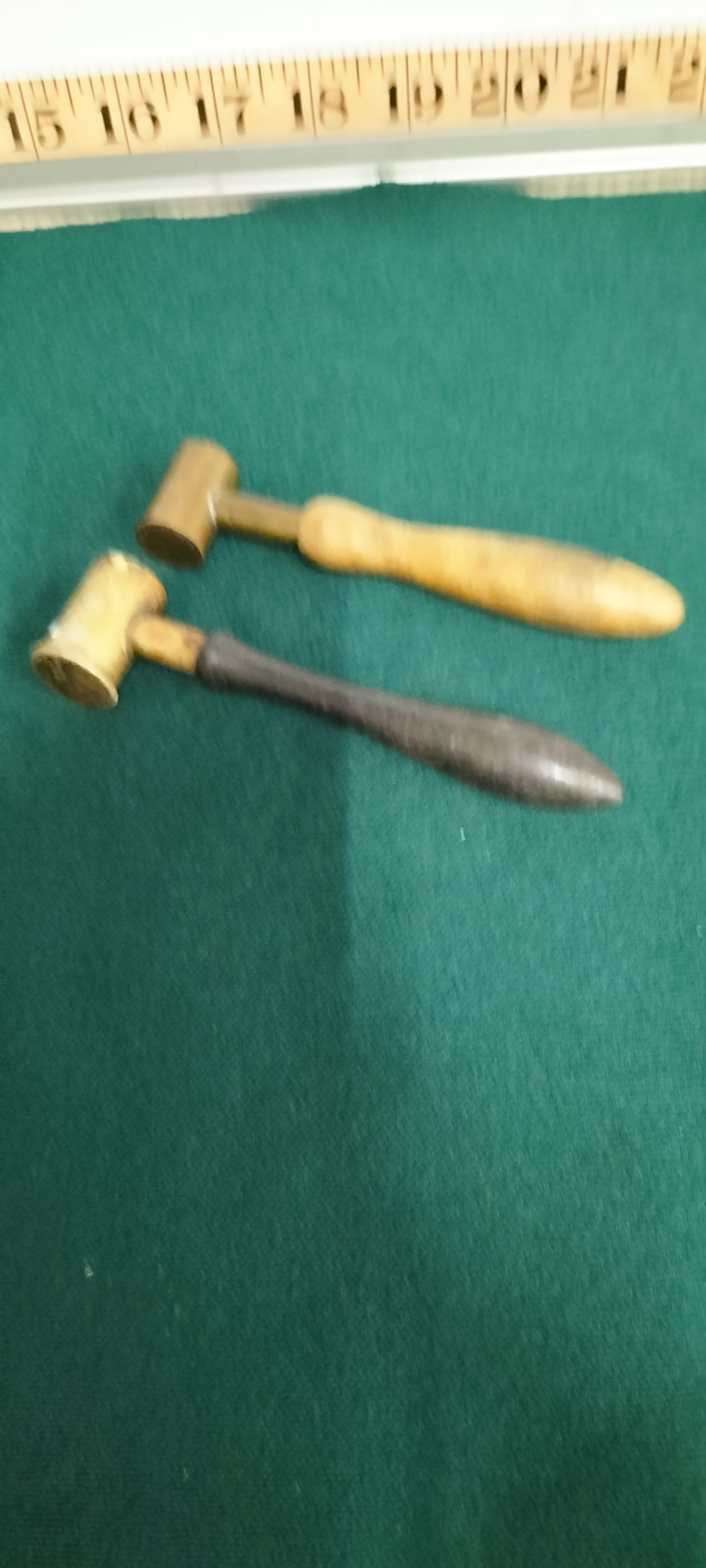 A Pair of Antique Adjustable Brass Powder and Shot Measures by Graham's