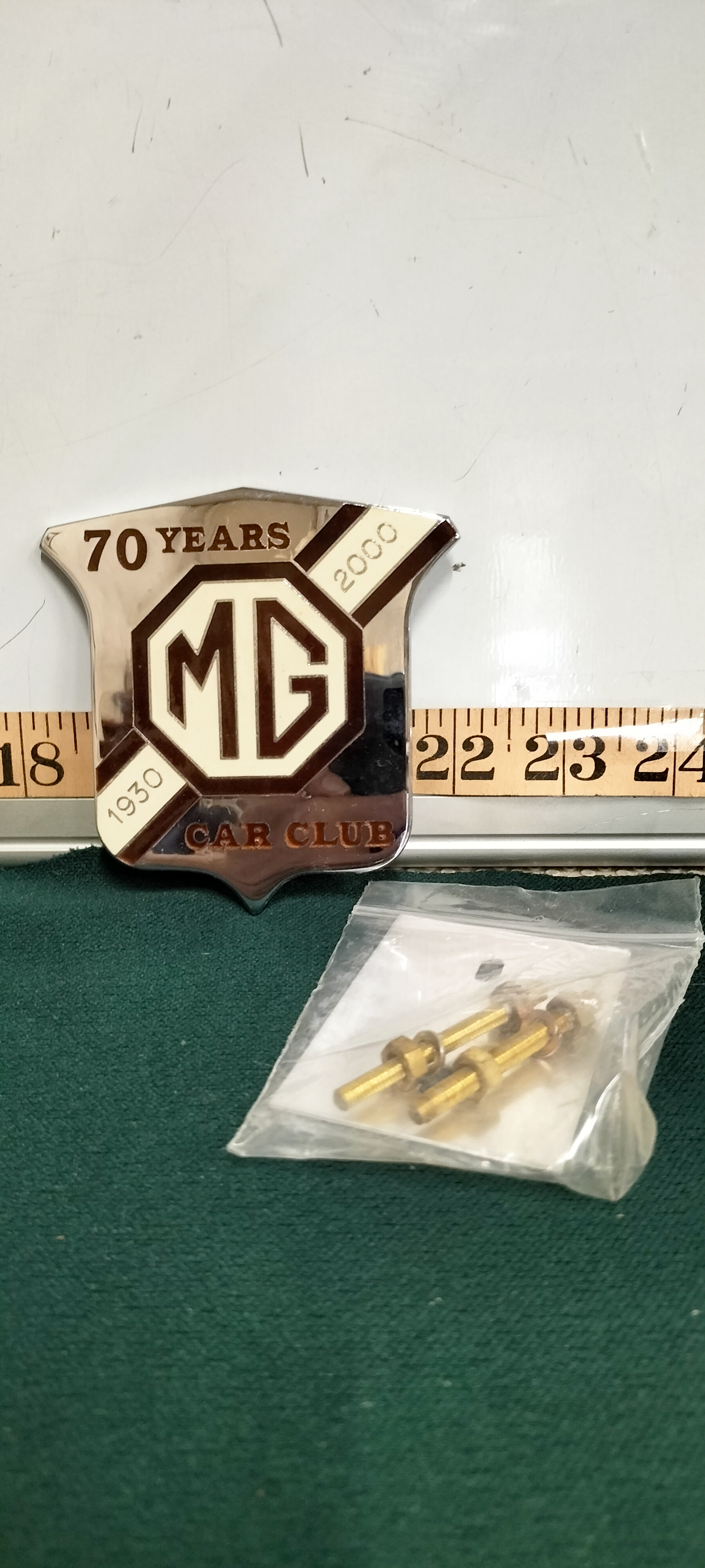 MG Car Club 70th Anniversary Commemorative Grille Badge by Gaunt Birmingham