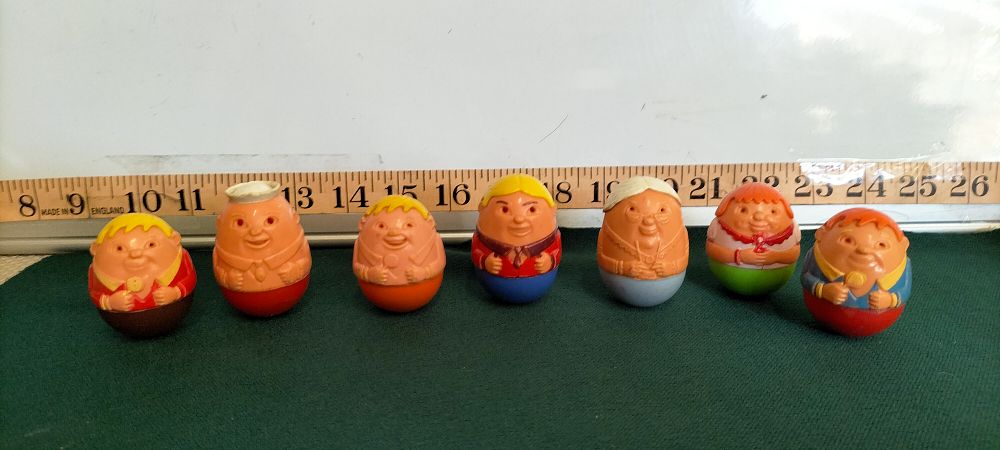 Lot 153 – A Collection of Seven Vintage Weebles Toy Figures Attributed to Airfix