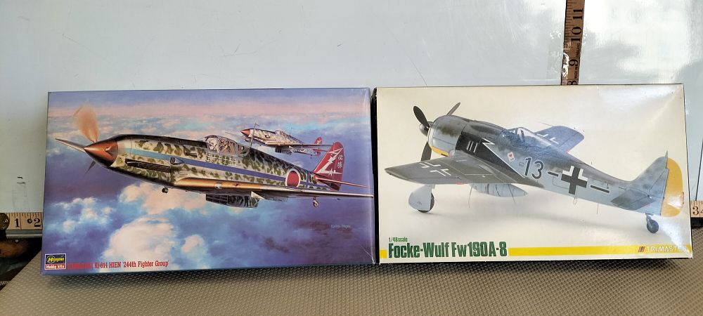 Lot 162 – A Pair of Boxed Plastic Model Aircraft Kits by Hasegawa and Trimaster
