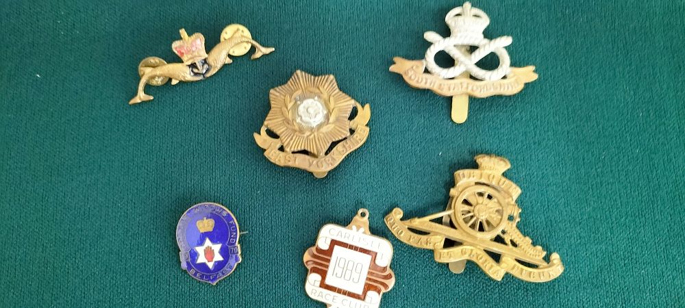 Lot 189 – A Collection of British Military Cap Badges and Commemorative Enamel Pins