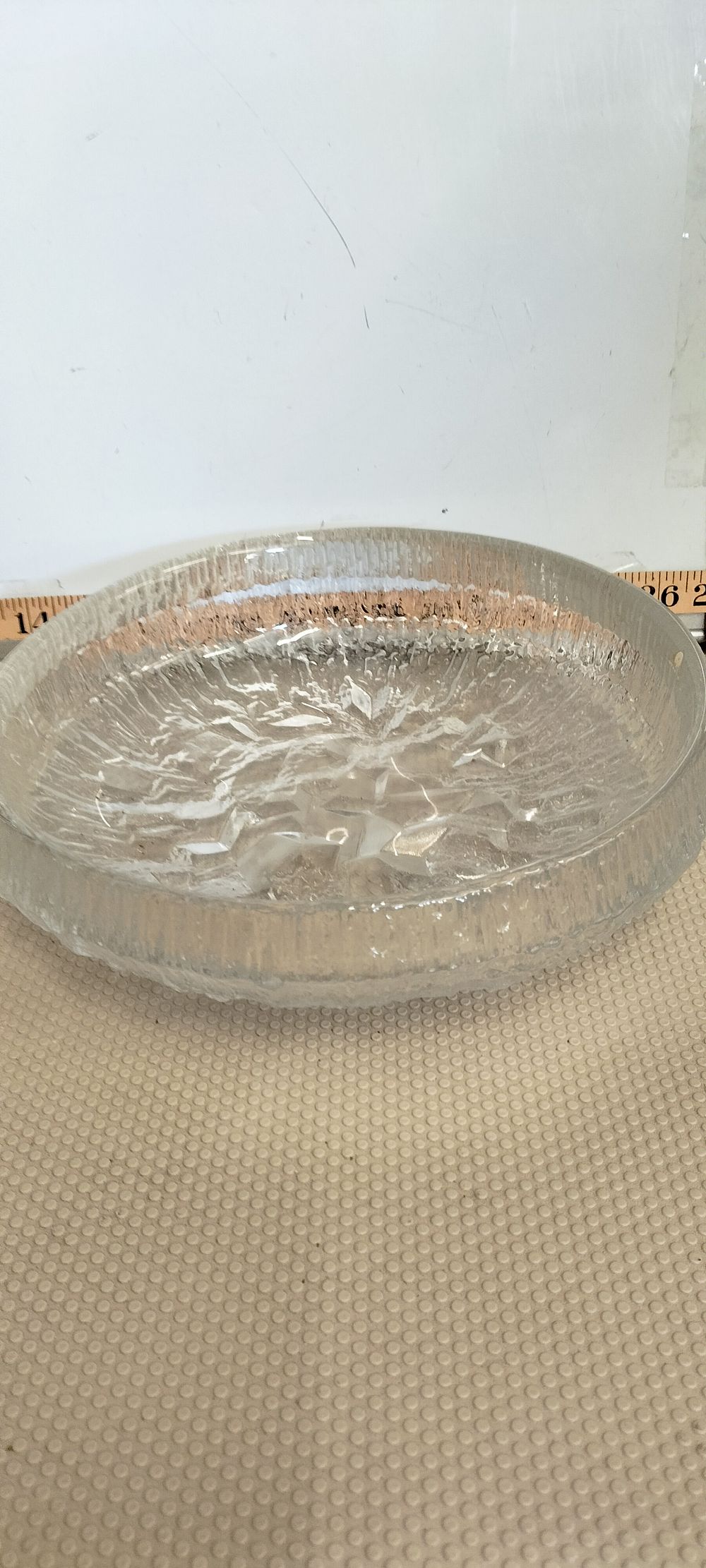 Lot 199 – Mid-Century Finnish Clear Textured Art Glass Bowl, attributed to Tapio Wirkkala for Iittala