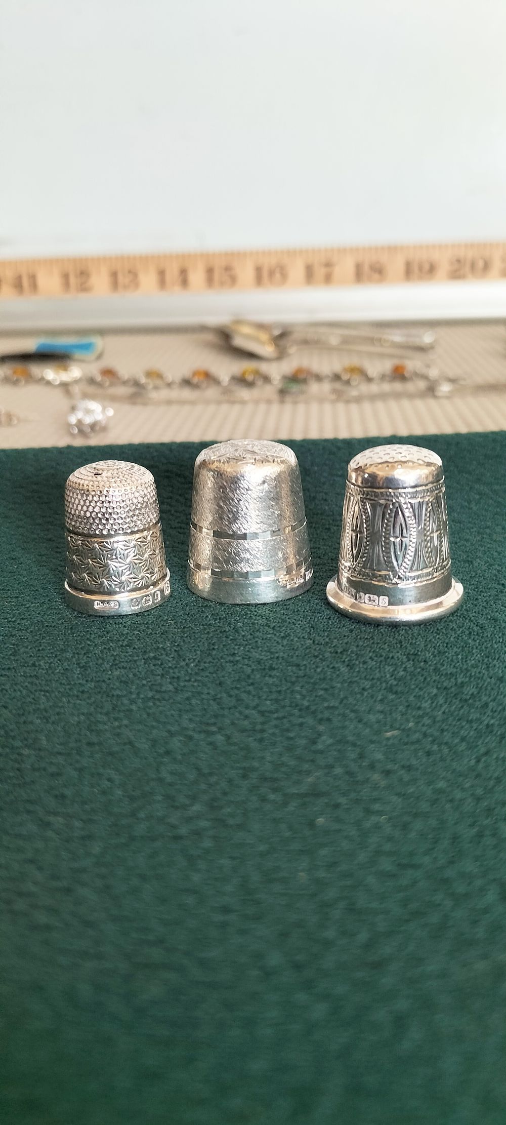 Lot 157 – Three Sterling Silver Hallmarked Thimbles Including Charles Horner Birmingham 1917-1919