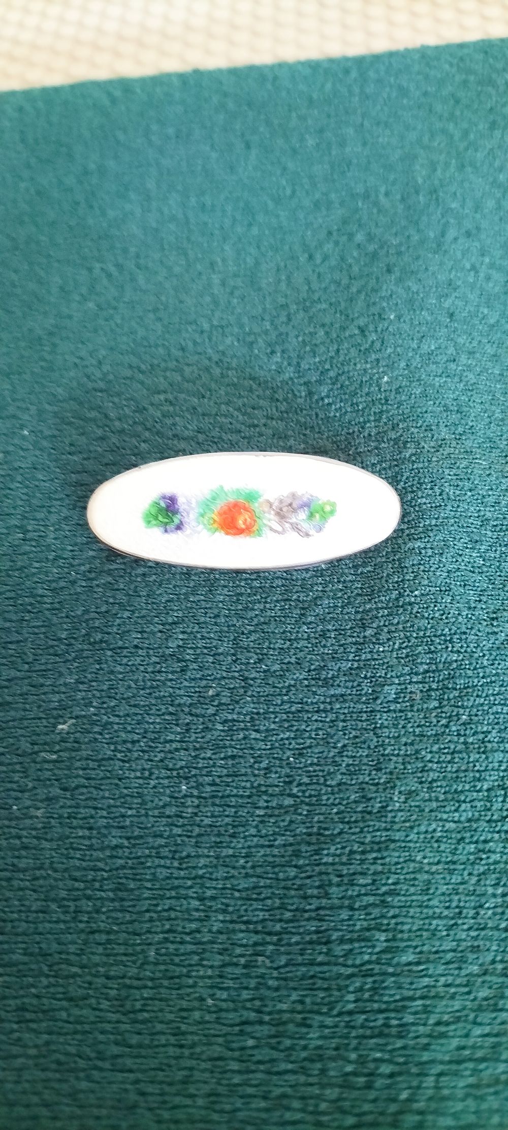 Lot 161 – Silver and Enamel Floral Plaque Brooch