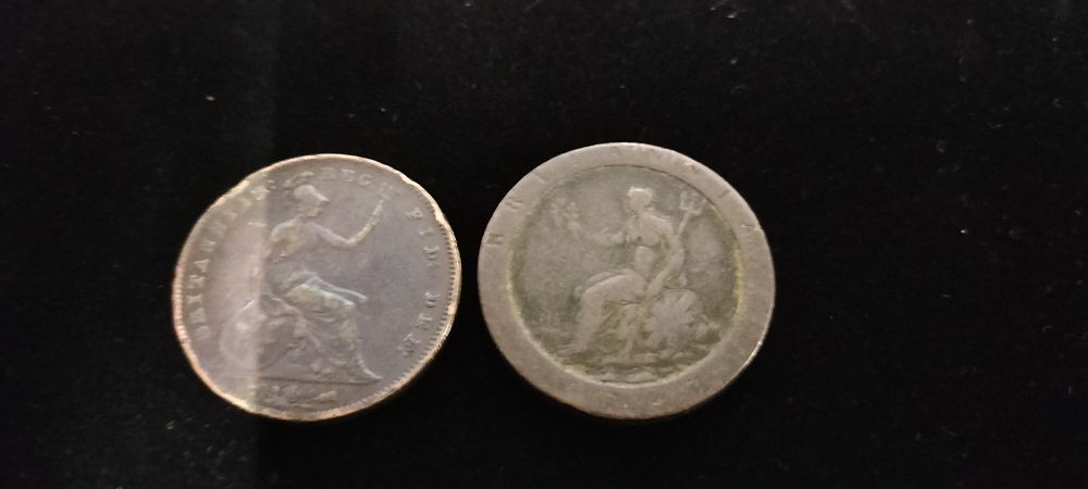 Lot 182 – A Pair of UK Copper and Bronze Pennies, 1797 and 1895