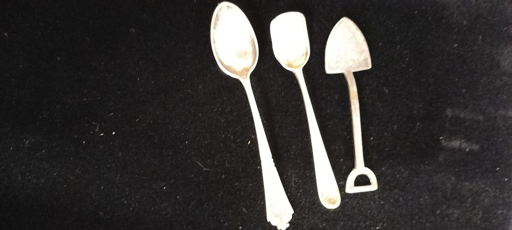 Lot 188 – A Trio of Silver-Plated Spoons Including a Novelty Shovel Form