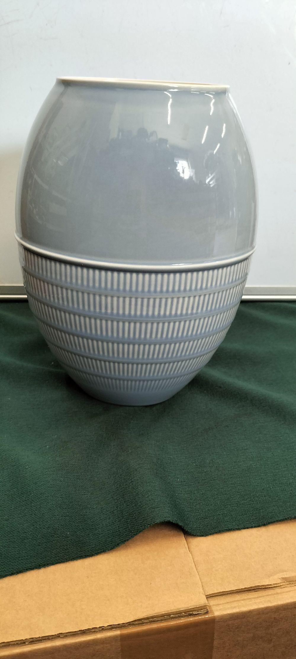 Lot 158 – An Earthenware Wedgwood Interiors Reeded Ovoid Vase
