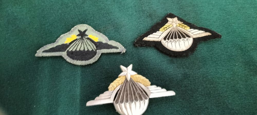Lot 215 – A Silver and Gold French Military Badge and Two Cloth Patches