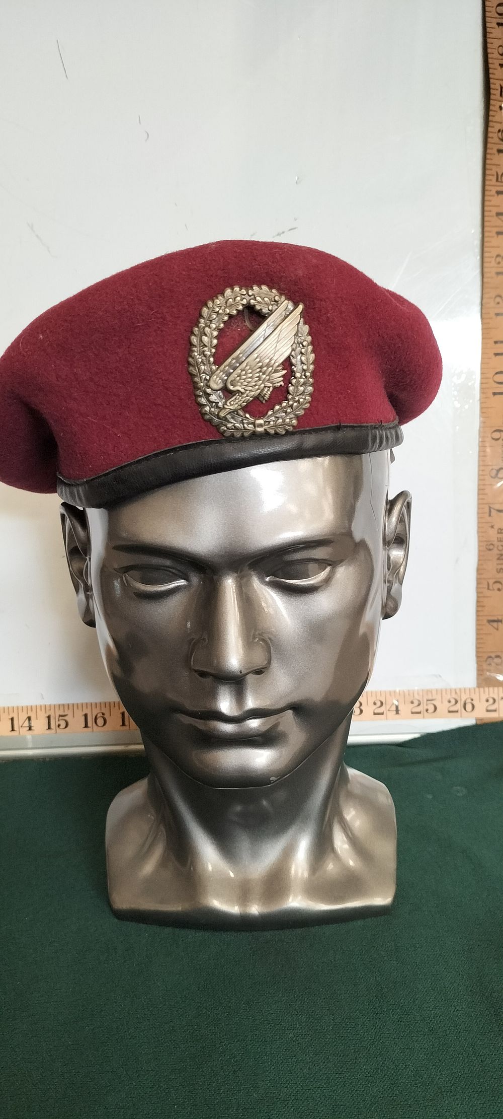 Lot 218 – A Wool West German Paratrooper Beret with Silver Badge