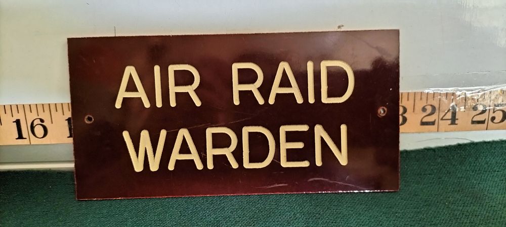 Lot 226 – A Phenolic Resin Second World War Air Raid Warden Sign
