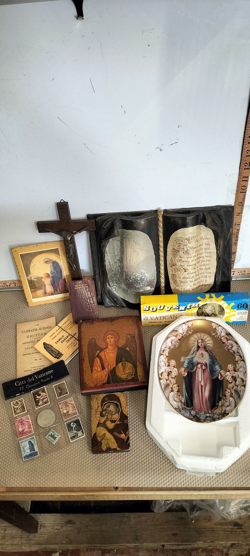 Lot 240 – An Assortment of Wooden and Porcelain Religious Devotional Items