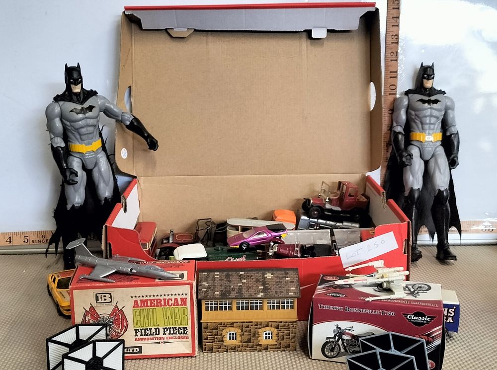 Lot 250 – A Collection of Plastic and Die-cast Metal Action Figures and Model Vehicles