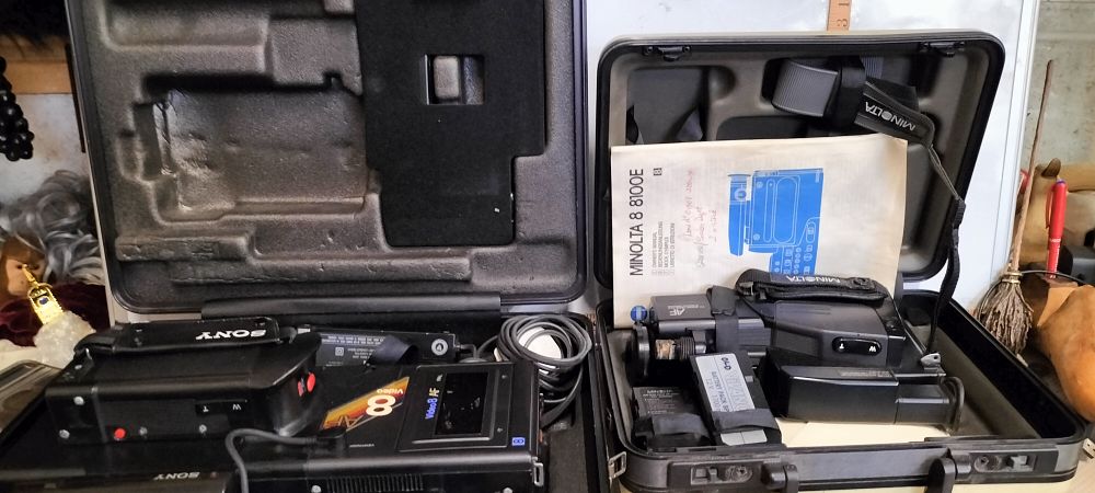 Lot 280 – Two Sony and Minolta Video 8 AF Camcorders with Hard Cases