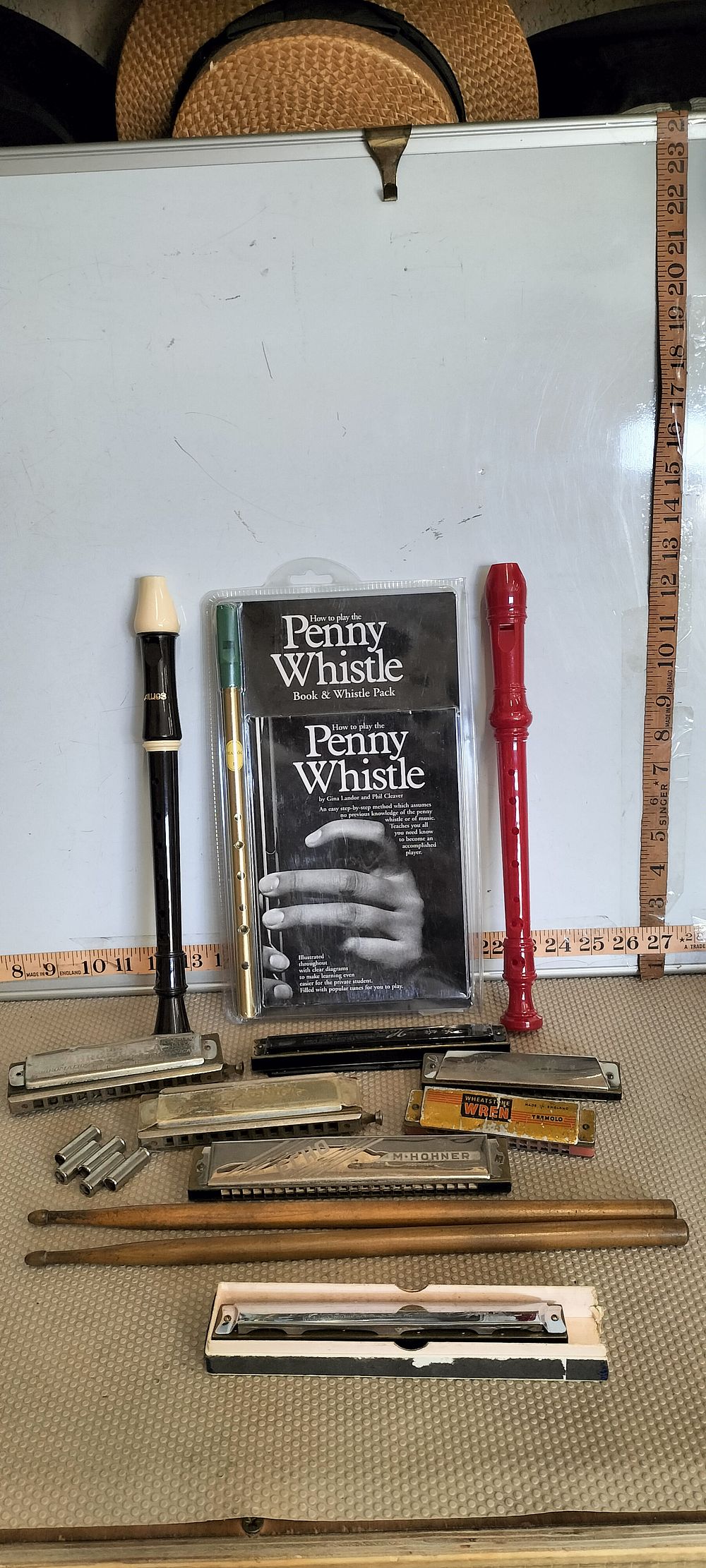 Lot 151 – A Collection of Woodwind and Percussion Instruments and Harmonicas
