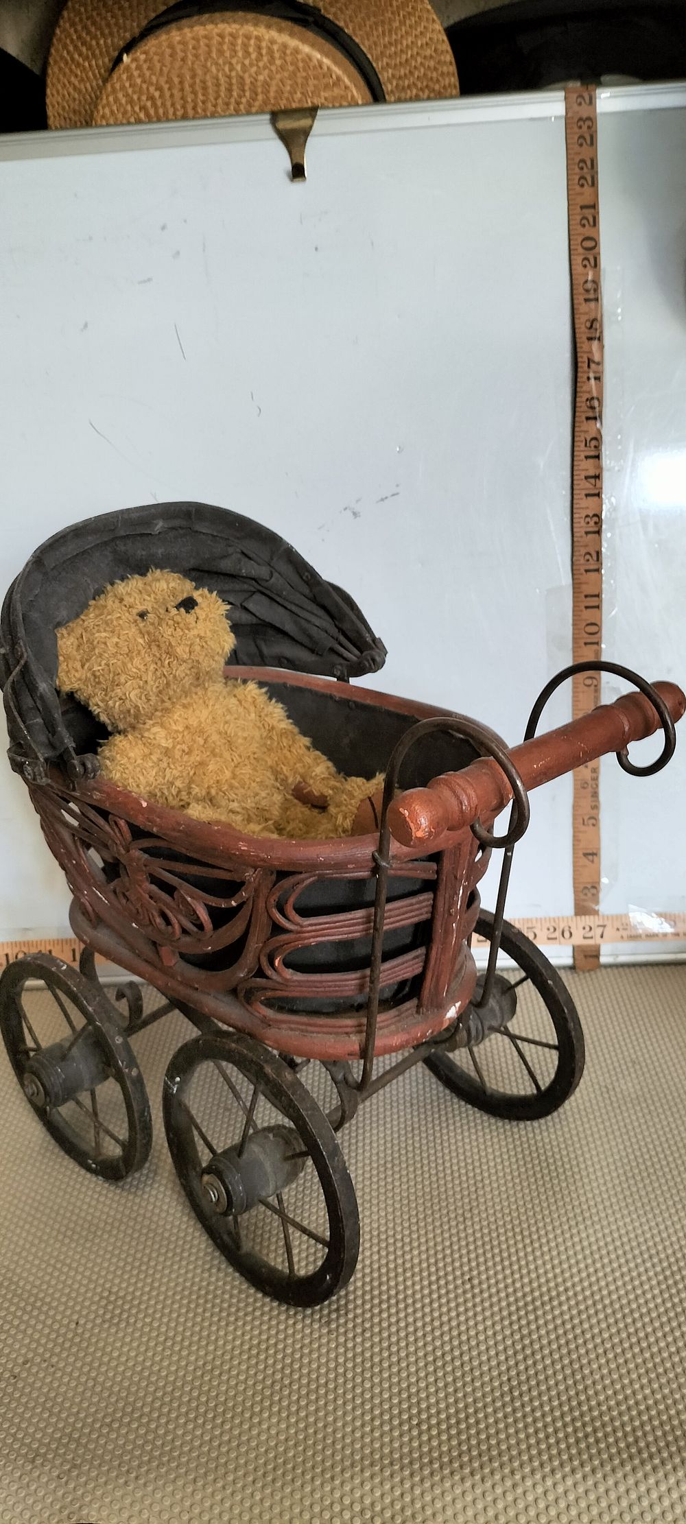 Lot 152 – A Wicker and Metal Miniature Victorian Style Doll Carriage