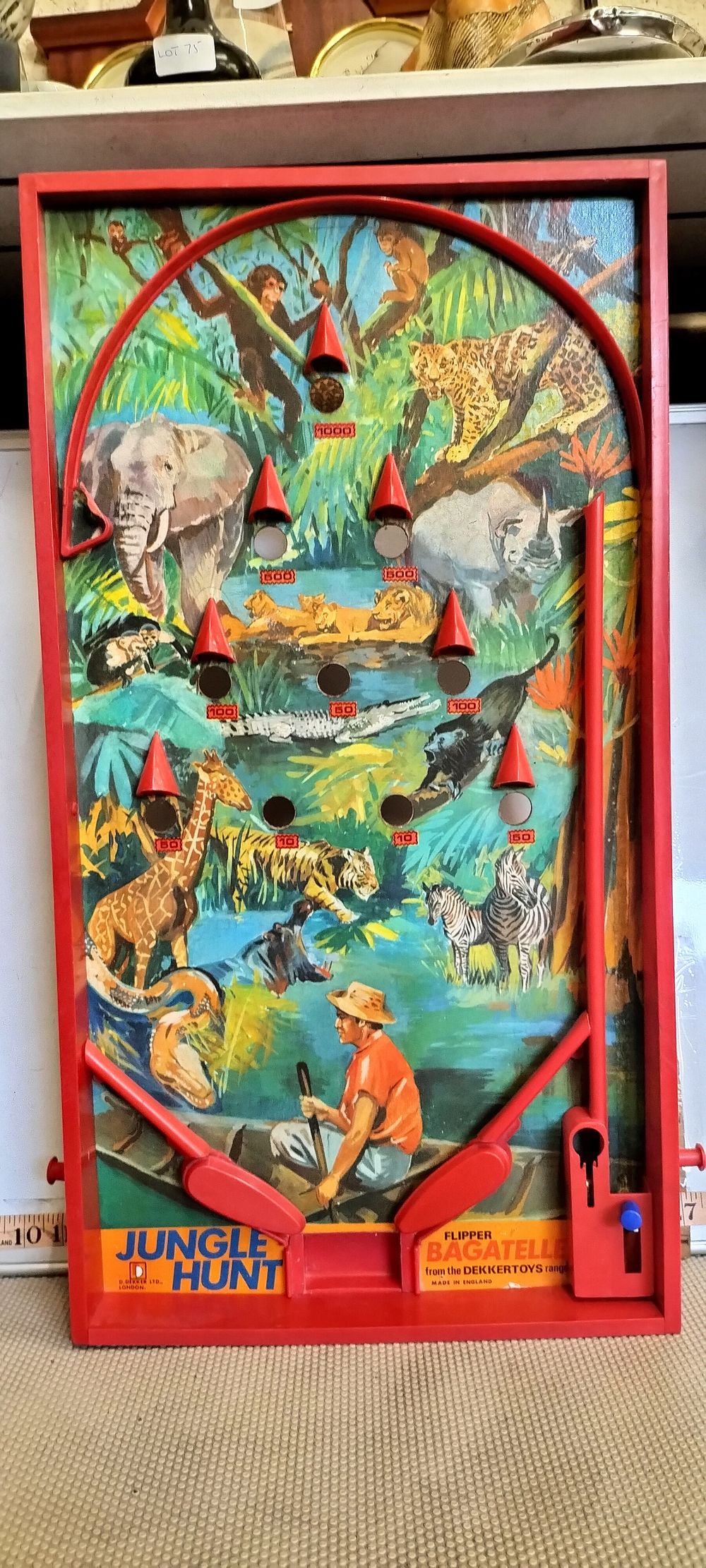 Lot 162 – A D Dekker Ltd Jungle Hunt Flipper Bagatelle Game