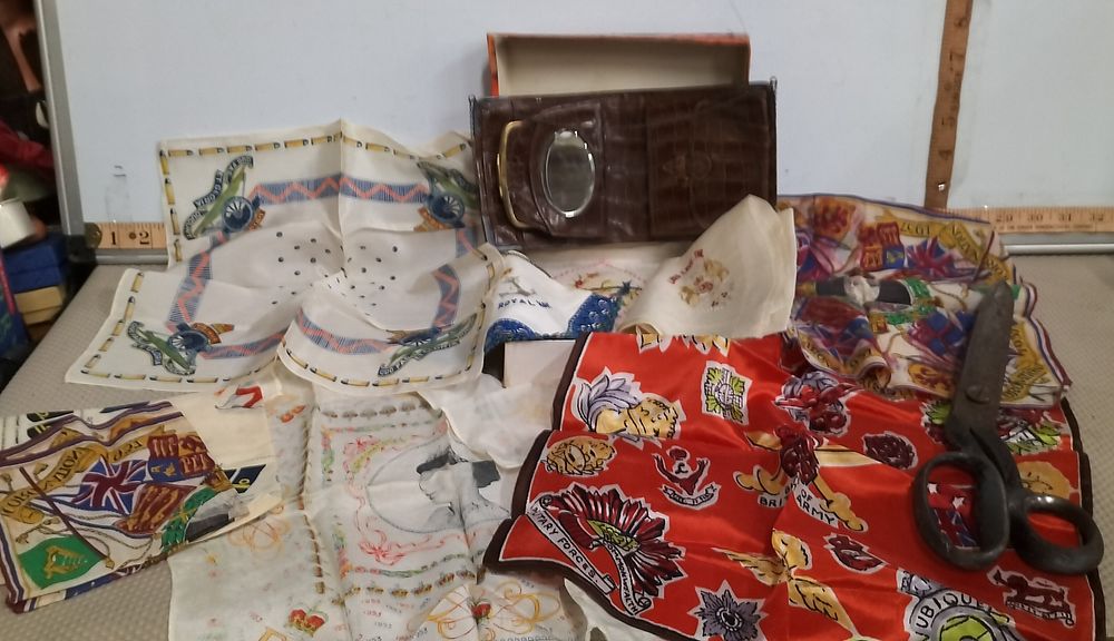 Lot 180 – An Assortment of British Military and Coronation Commemorative Textiles and Tools