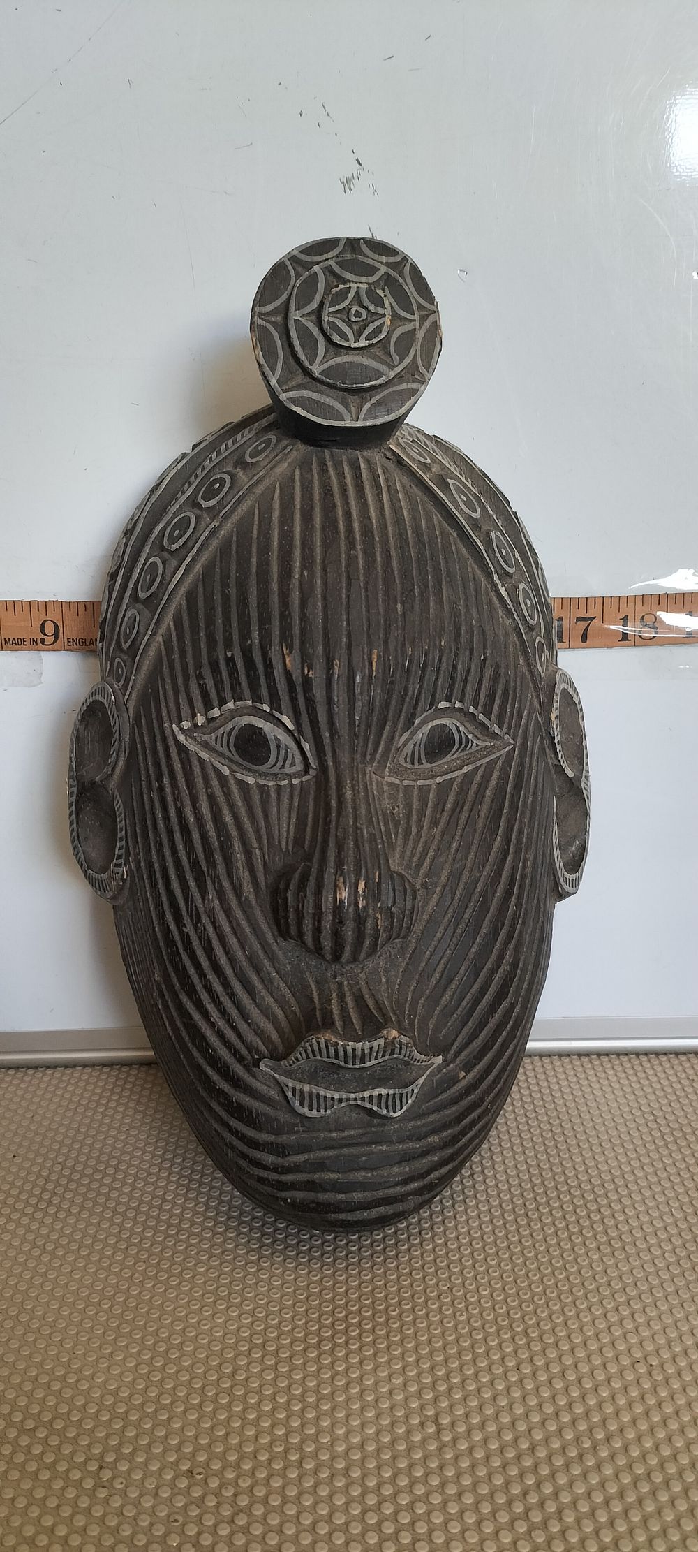 Lot 60 – A Songye Style Striated Wood Mask, Democratic Republic of the Congo