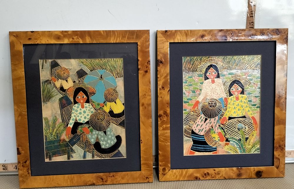 Lot 78 – A Pair of Mixed Media Thai Folk Art Paintings