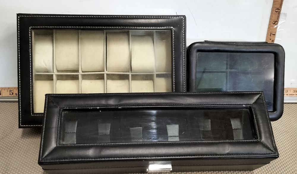 Lot 89 – A Trio of Faux Leather Watch Storage and Display Cases