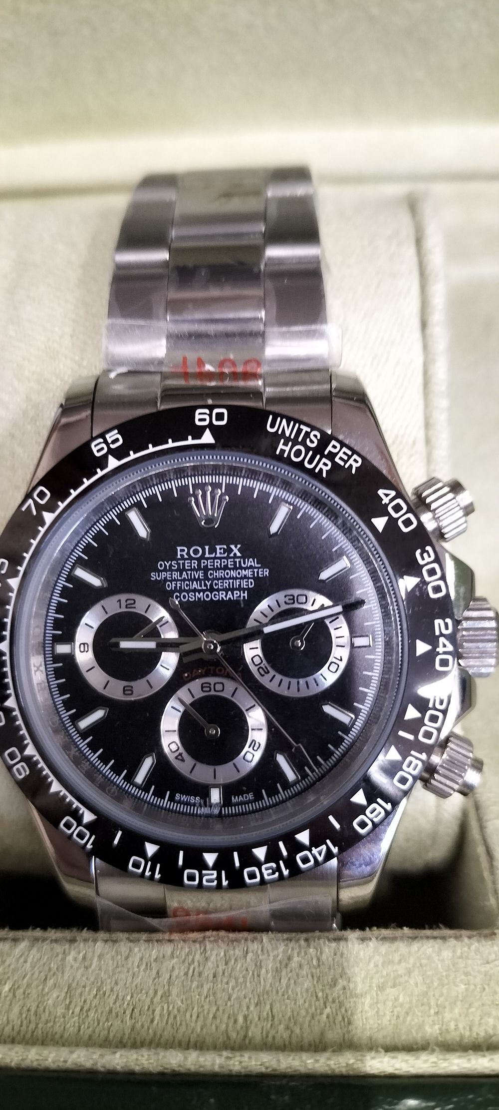 Lot 108 – Rolex Style Cosmograph Daytona Stainless Steel Wristwatch 116500LN