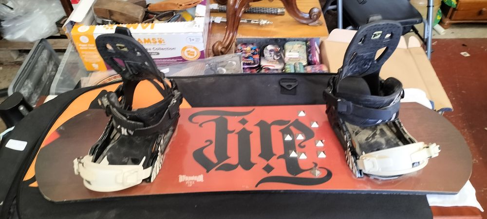 Lot 126 – An Illuminati Fire Snowboard with Bindings and Absolute Snow Bag